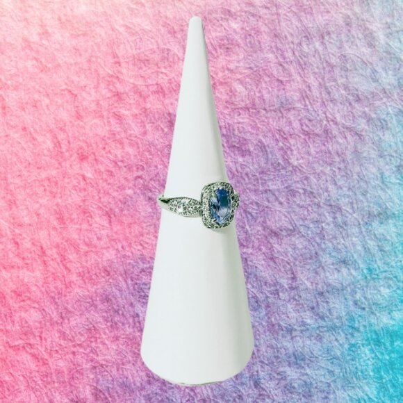 BP Kids Collection Adjustable Lab Created Ice Blue Sapphire Ring - Picture 3 of 8